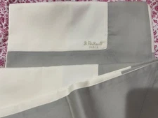 $1290 D. Porthault France NWT (3) Euro* Shams 100% Sateen Logo Grey/Cream 23x23”