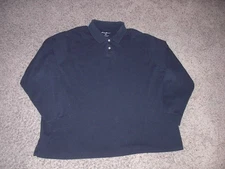 EDDIE BAUER black smooth cotton long sleeve polo style shirt 3XLT TALL