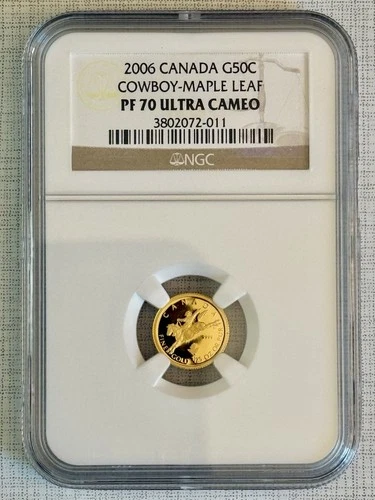 Canada 2006 Cowboy-Maple Leaf 50 Cents Gold NGC PF70 ULTRA CAMEO SKU# 2420
