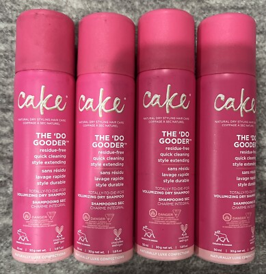 4 Cans CAKE The Do Gooder Dry Shampoo Quick Clean Style   1.8 fl oz Travel Size