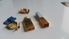 1Set High Grade Gold USB A USB B Type AB Plug DAC Audio Cable