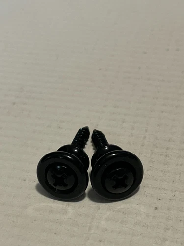 (2) GOTOH Black Strap Buttons & Screws For Gibson Guitar & Similar - AP-6695-003