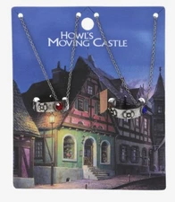 Studio Ghibli Howl’s Moving Castle Howl and Sophie Ring and Necklace Set NWT