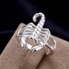 925 Silver Scorpion Rings Jewelry fashion women lady gift cute hot Girl size7-8