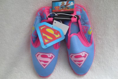 DC Comics Super girl Slip On Swim shoes SG108 Girl Blue Pink Size L 11-12 New