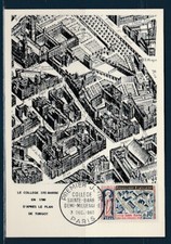 carte  1er jour  collège Sainte Barbe demi-millénaire   75  Paris   1960       c