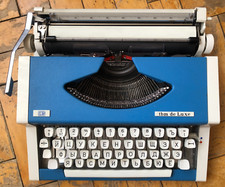 UNIS TBM De Luxe Typewriter – Blue – Cyrillic Keyboard – New Ribbon thumbnail