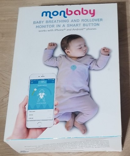 MonBaby Smart Button - a Smart Breathing and Movement Monitor - White