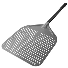 14” Perforated Pizza Peel, Long Handle Hard Anodized Aluminum Pizza Peel, 
