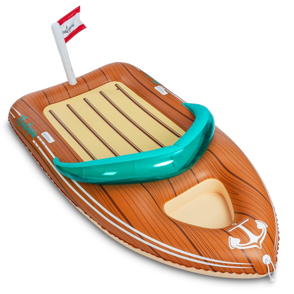 JOYIN Giant Inflatable Boat Pool Float with Reinforced Cooler