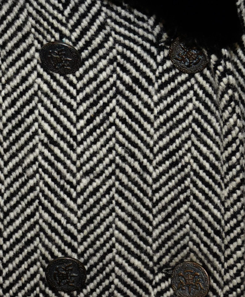 L B46" Long Black WOOL Winter Coat Jacket Women Car Trench Coat WARM - Image 2 of 4