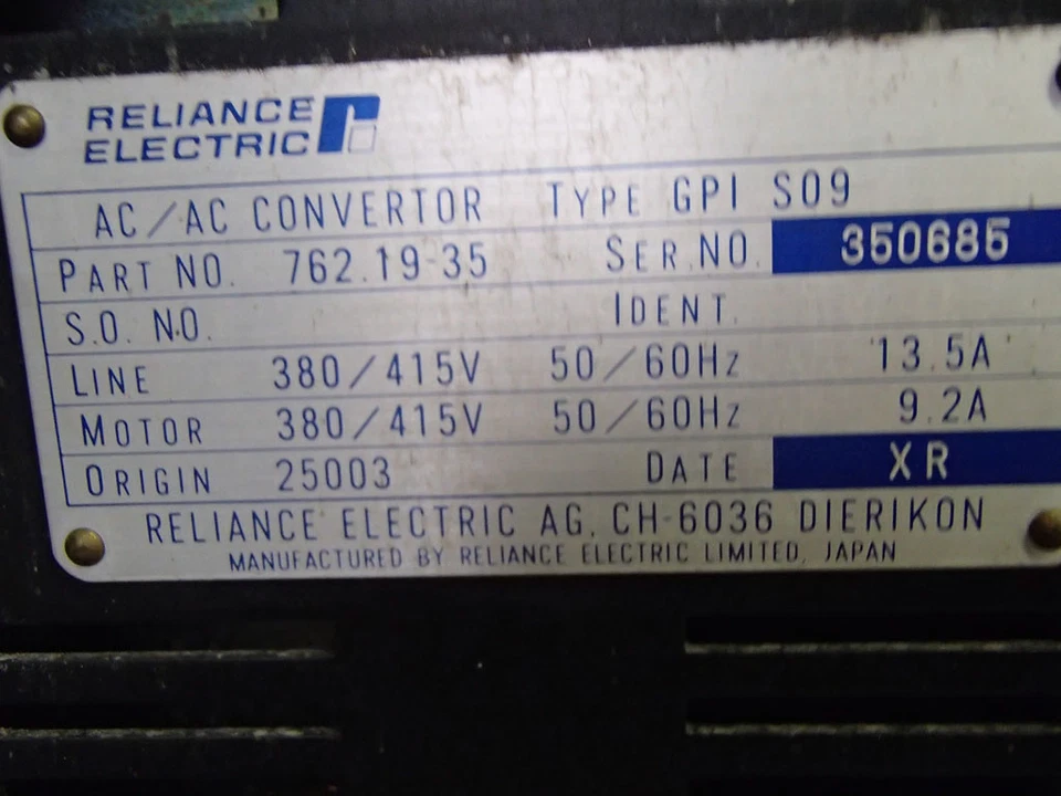 7621935 - RELIANCE ELECTRIC - 762.19-35 / Gpi S09 Converter AC/AC Used - Image 3 of 3