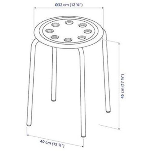 IKEA Marius Durable Stool Metal - 45 cm (Red) + Free Shipping - Picture 5 of 9