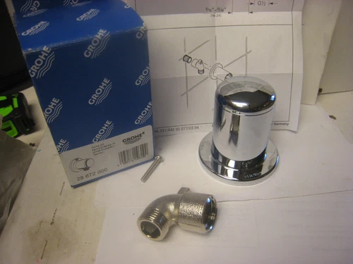 Grohe 28 672 000 Chrome Wall Supply Elbow With 1/2" Threaded Connection 28672000