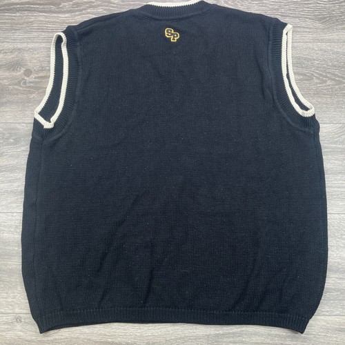 Southpole Sweater Vest Mens XL Navy Blue Spell Out V Neck Hip Hop Streetwear Y2K - Picture 6 of 9