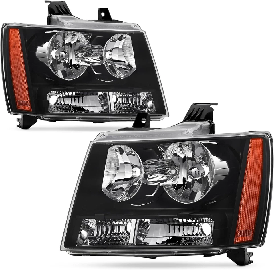 Faros negros mercado de accesorios para Chevy Suburban Tahoe Avalanche 2007-2014 Foto 2 de 4