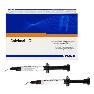 2 X Voco Calcimol LC Light Curing Radiopaque Calcium Hydroxide Paste (Free Ship)