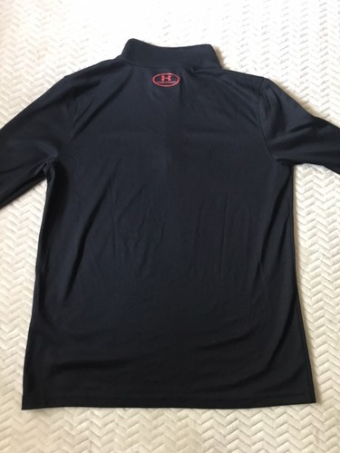 Under Armour Long Sleeve Heatgear Shirt Junior Youth Large Black Gray & Red Logo - Picture 8 of 9