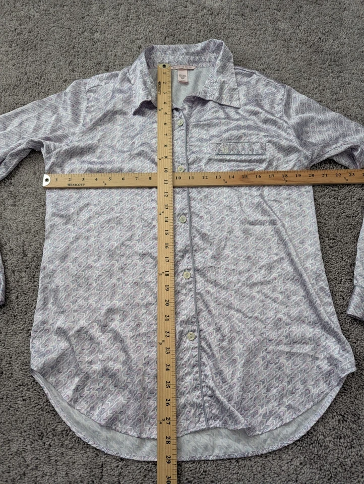 Camisa con botones Victoria's Secret para mujer manga larga mediana púrpura Foto 3 de 4