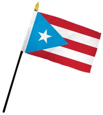 Puerto Rico Light Blue 4"x6" Flag Desk Table Plastic Stick Staff 100D