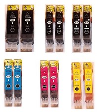 12 Druckerpatronen für Canon MG6150 MG 6250 MG8150 MG8250 mit CHIP mit Grau