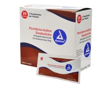 Dynarex Impregnated Swabsticks, Sponge Tip, Plastic Shaft, BX/25 - 3 Pack