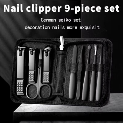 9 Piece Nail Care Kit Cutter Set Clippers Manicure Pedicure Tool Gift Set