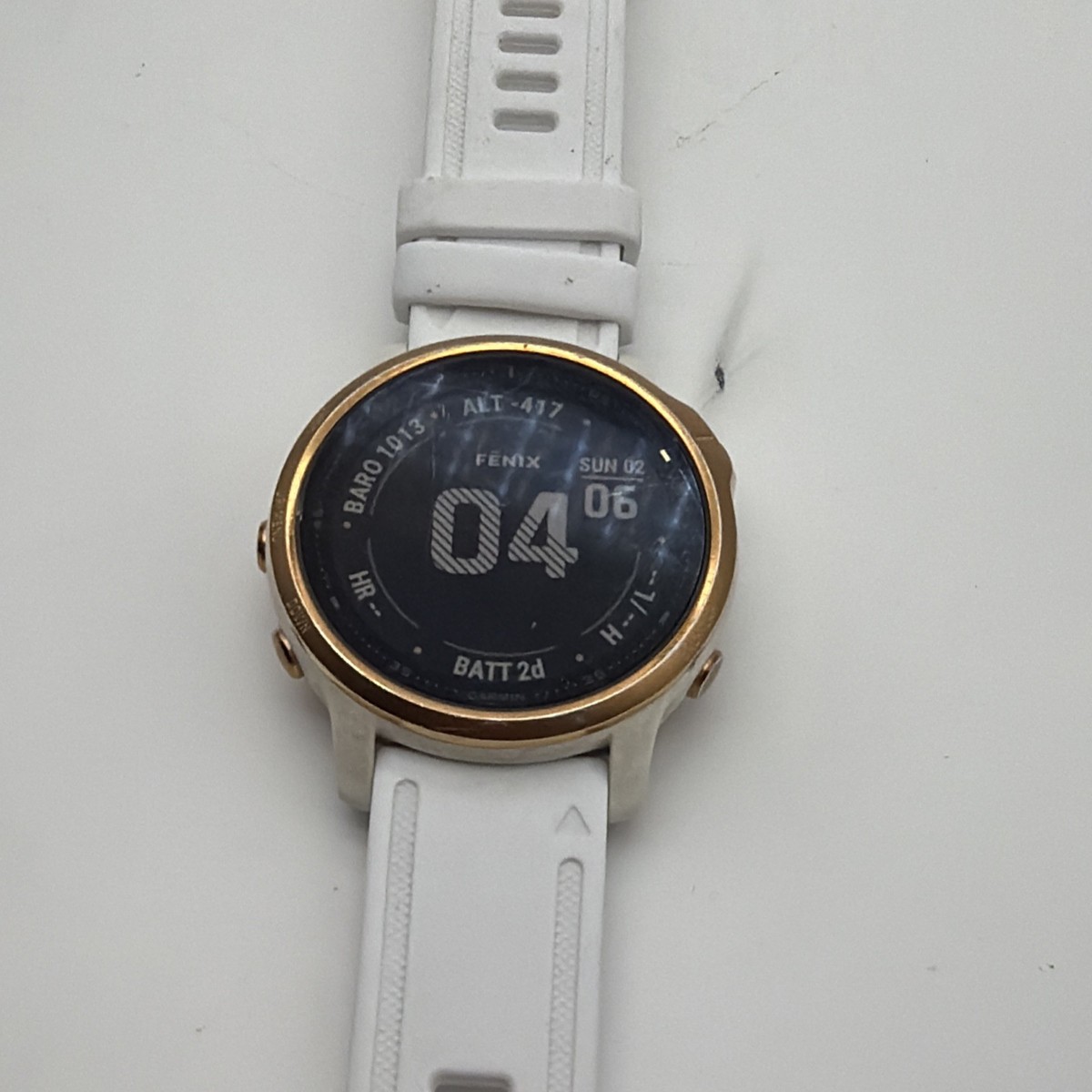 Garmin Fenix 6s Pro 1.2in Rose Gold with White Band GPS Watch