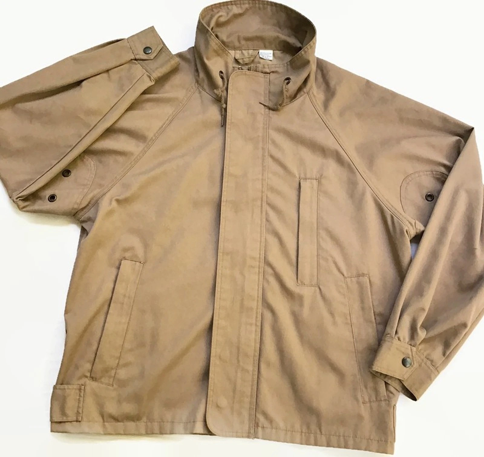 Vintage 90s Jockey Jacket Mens M Khaki Tan Brown Pockets Fall Autumn