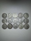 Franklin Half Dollar Lot of 15 (1951-1963) 90%  Silver Circulated