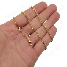 18K Yellow Gold Filled Tarnish-Resist/Nickel-Free 16inch 2.4mm Cable Chain T146G