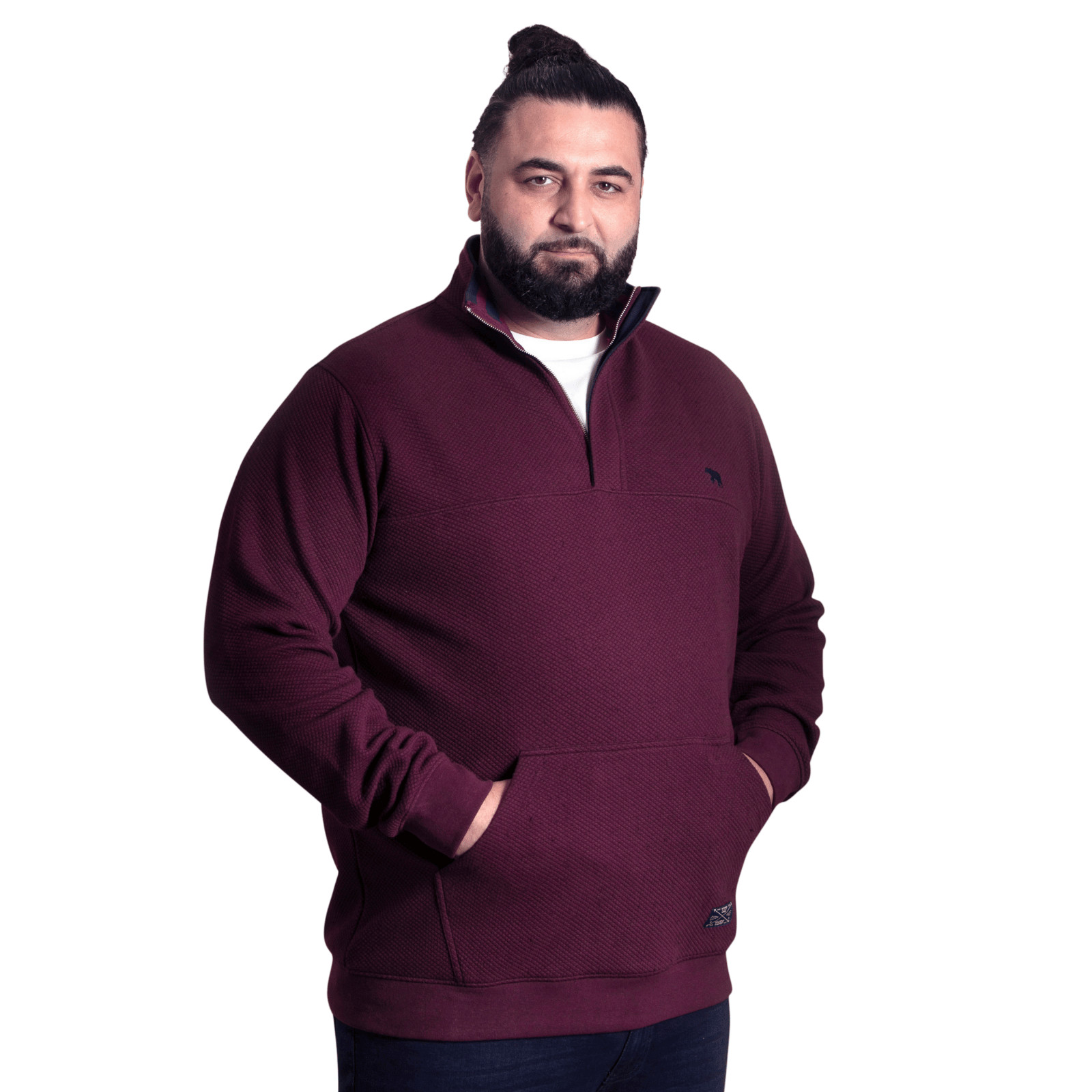Sudadera para hombre D555 Lancaster grande y alta media cremallera