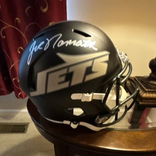 Joe Namath New York Jets Football Helmet 2025 Rivalries Signed BAS Original