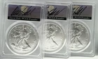 2023-2025 Silver Eagle FDOI, David Hall Signed PCGS MS70 3 COIN SET
