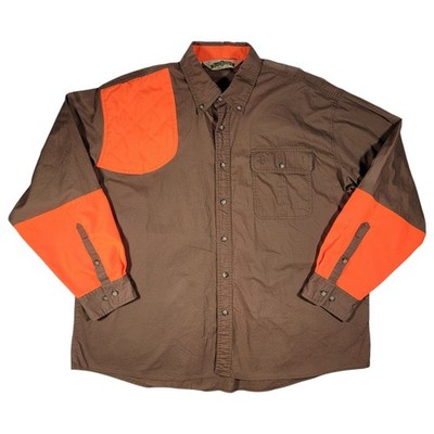 Vintage  Allen Shooting Shirt 3XL Brown Blaze Orange Hunting Field 100% Cotton 