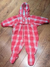 M&S Baby Snow/Pram Suit 6-12 Months  Removable Hood Long Zip Preowned Immaculate