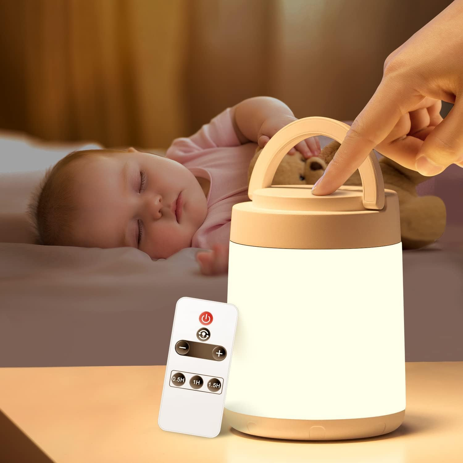 Luce Notturna Bambini 10 Colori: Lampada Comodino LED Ricaricabile USB