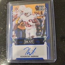2022 Leaf Draft - Autographs Keaontay Ingram #BA-KI1 Blue (AUTO, RC)