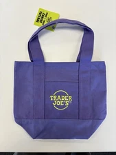 Trader Joe's Halloween Mini Canvas Tote Bag Purple Limited SHIPS NOW