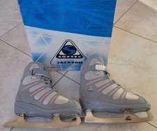 Jackson Softec Classic Women's 7 Gray Pink Ice Skates ST 1900 in Orig Box-Ladies