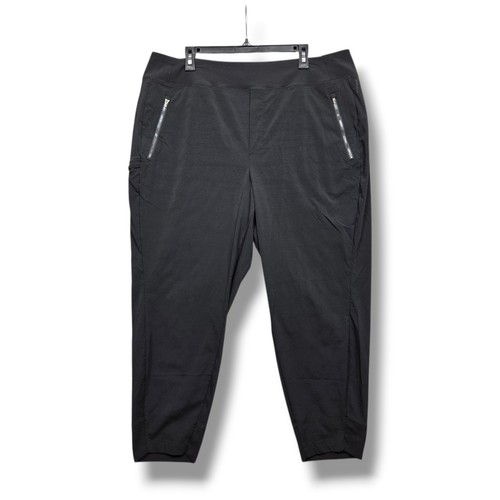 Athleta Trekkie Relaxed Mid Rise Jogger Womens 18 Black Cargo Ripstop Hiking