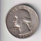 1962-D WASHINGTON QUARTER 25¢ DENVER 90% SILVER COIN UNITED STATES MINT