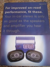SONY FOR IMPROVED ON-ROAD PERFORMANCE FIT THESE SPEAKERS  ADVERT A4 FILE 54