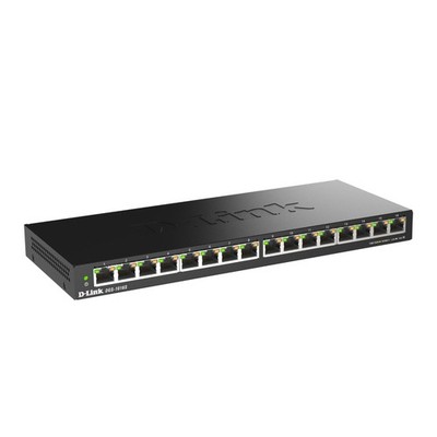 D-Link DGS-1016S 16-Port Unmanaged Gigabit Switch (ohne Lüfter, Low Profile Meta