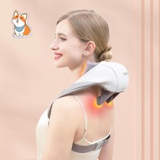 Shiatsu Back Neck and Shoulder Massager with Heat Deep Tissue 3D Kneading Pillow