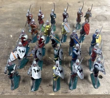 Vintage Cherilea England Custom Archer Knights Hollow Cast Swords Shields