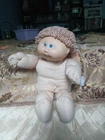 1978 1982 Cabbage Patch Kids Doll Blue Eyes Brown Tan Yarn Hair  Dimple