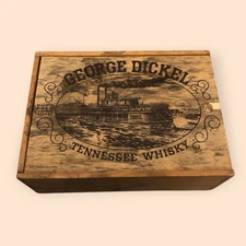 Vintage George Dickel Tennessee Wooden Whisky Box