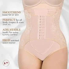 ABLESA Shapewear Tummy Control Stomach Shapewear With Girdle Tan XXXL
