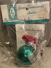 Vtg June Zimonick EMERALD GLOW Red Green Pearl Gold Christmas Ornament Kit SP201